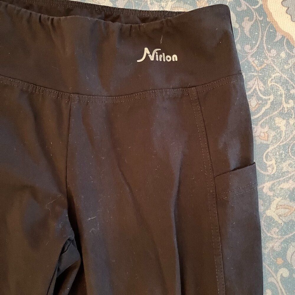 Like NEW Nirlon Black High Waisted Leggings With Large Pockets Size Larg… - Picture 12 of 14